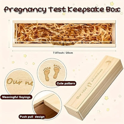 Wooden Pregnancy Keepsake Box - Creative Announcement Gift & Jewelry Organizer for New Moms