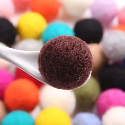 Round Wool Felt Balls - 20mm Mixed Color Pom Poms for DIY Crafts Home Decoration 10pcs Pack