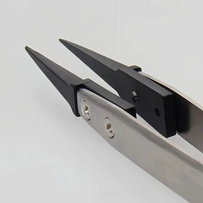 ESD Safe Precision Tweezers – Anti-Static Heavy Duty Metal Tip Tool for Electronics Repair, Jewelry & Fine Assembly Work
