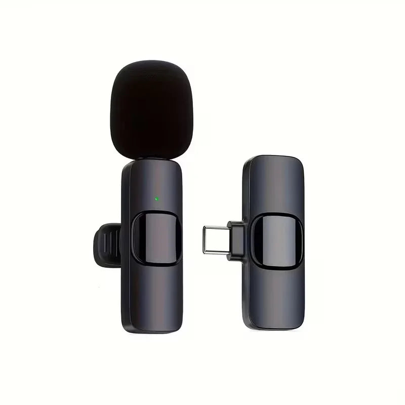 Mini Type-C Wireless Lavalier Microphone - Dual Person Noise Cancelling Audio Mic System for Recording & Streaming