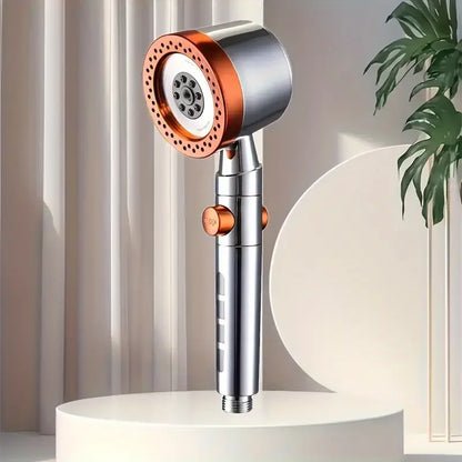 High Pressure Water Saving Shower Head - 5 Mode Handheld Bathroom Filter Spray with One Button Stop Function