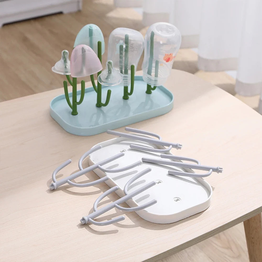 Tree-Shaped Baby Bottle Drying Rack - Dustproof Milk Bottle Holder & Cup Organizer