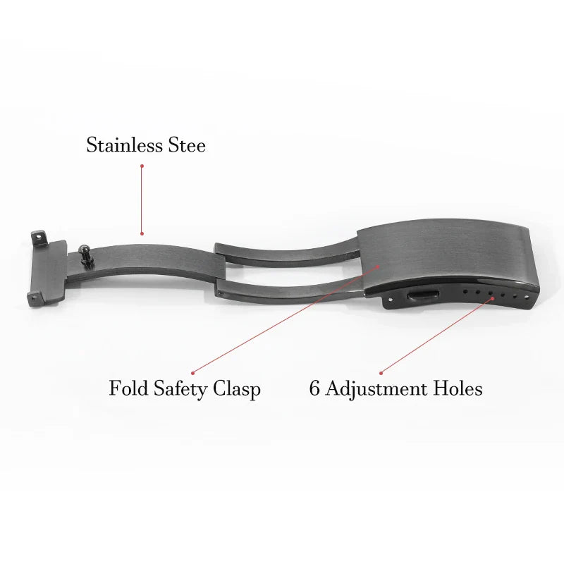Watchdives Stainless Steel Watch Clasp – 16mm/18mm/20mm/22mm Folding Safety Milled Deployant Replacement Buckle