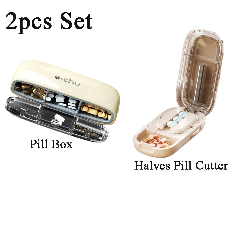 Portable Pill Organizer – 3 Times a Day Travel Pill Box with Compartments for Vitamins & Medicines, Small Pocket Medicine Case