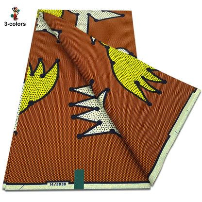 Newest African Ankara Wax Fabric - 100% Cotton Soft Dutch Hollandais Pagne Print for Dresses & Sewing