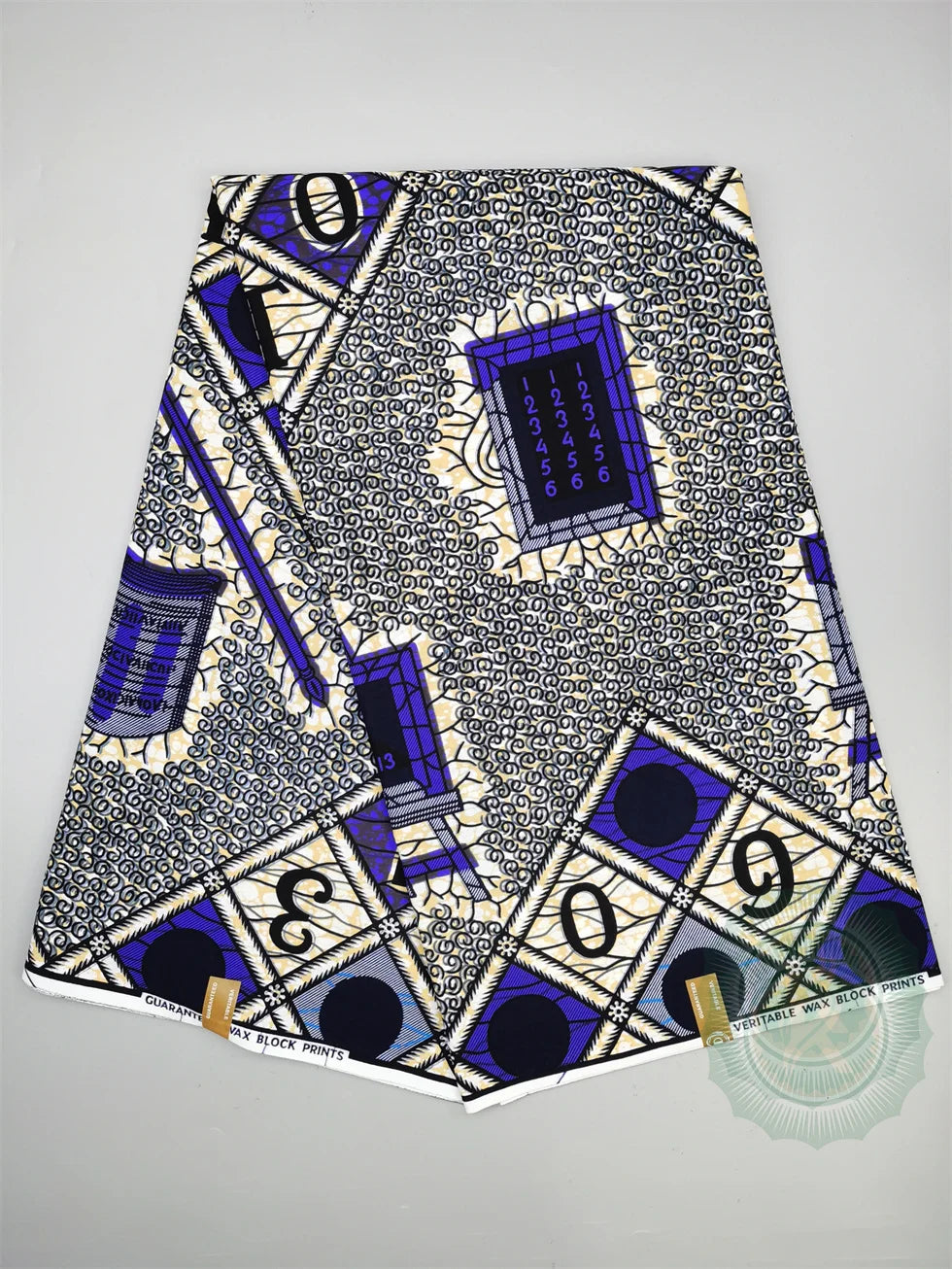 Guaranteed Original African Wax Fabric - 100% Cotton Real Ankara Print 6 Yards for Wedding Dresses & Sewing
