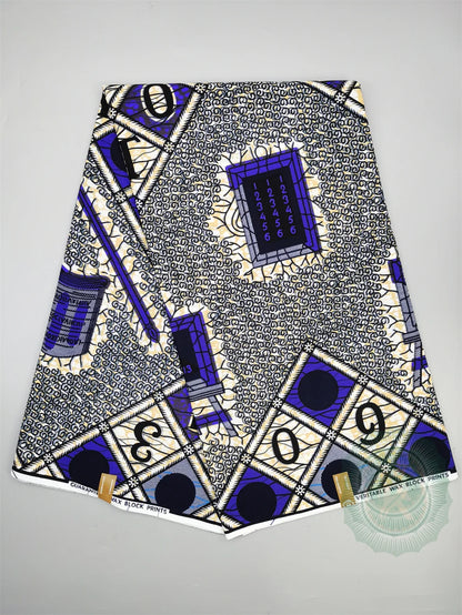 Guaranteed Original African Wax Fabric - 100% Cotton Real Ankara Print 6 Yards for Wedding Dresses & Sewing