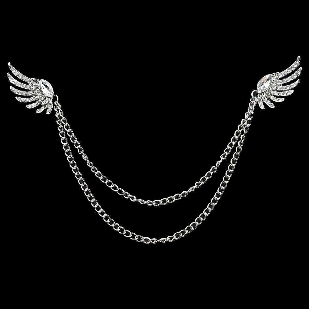 Fashion Gentleman Tassel Brooch – Men’s Suit & Shirt Lapel Pin with Chain, Pearl & Star for Wedding or Party