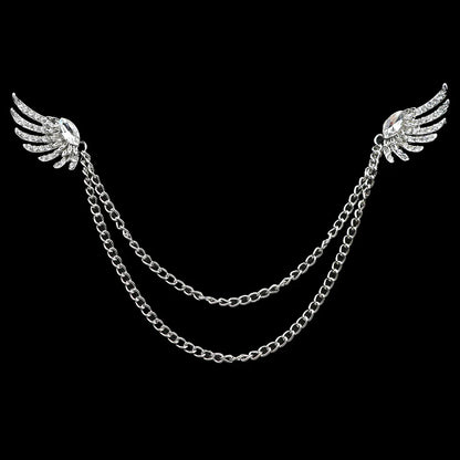Fashion Gentleman Tassel Brooch – Men’s Suit & Shirt Lapel Pin with Chain, Pearl & Star for Wedding or Party