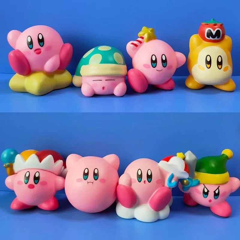 8pcs Star Kirby Anime Figure Set – Cute Pink Mini Figures Collectible Toy for Kids’ Gifts