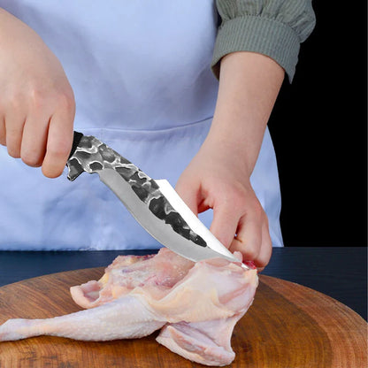 Hand Forged Butcher Boning Knife - Meat Cleaver, Vegetable, Fruit & Fish Filleting Kitchen Knife for Chefs