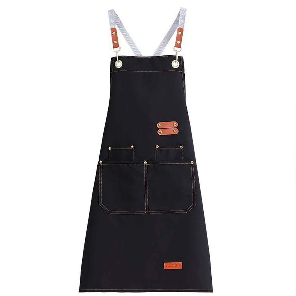 Waterproof Kitchen Apron with Pockets - Oil-Resistant Cooking & Restaurant Work Uniform for Men and Women