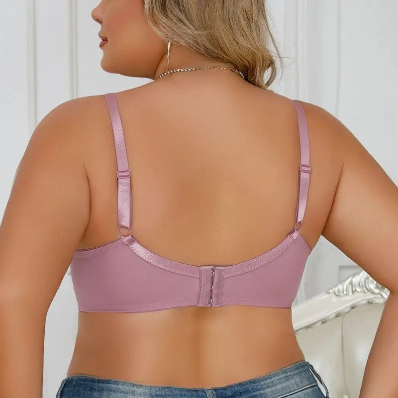 Beauwear Floral Lace Bra - Plus Size Thin Unlined Comfortable Women's Lingerie