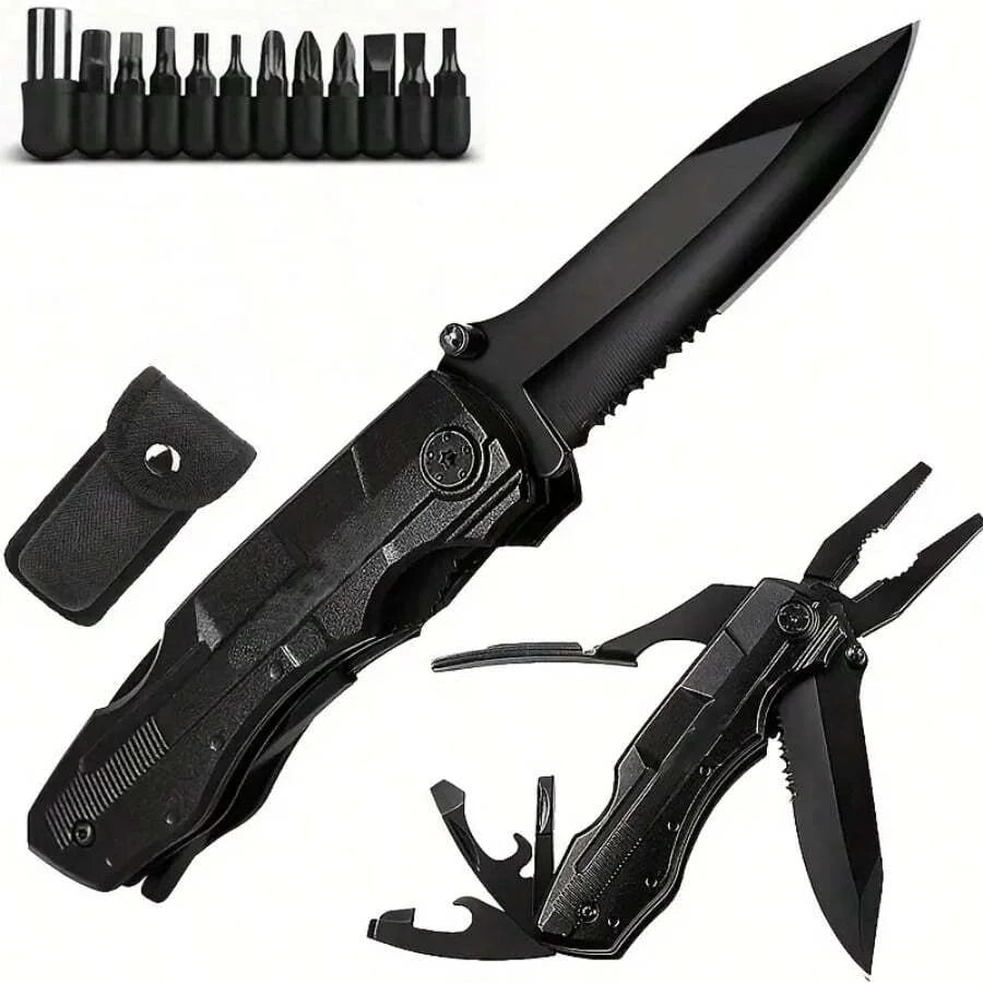 Multi-Functional EDC Pliers Tool - Portable Folding Knife & Screwdriver Set for Outdoor and Home Repairs