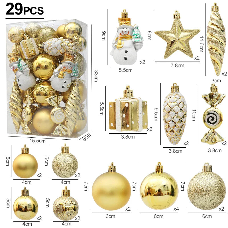Red Christmas Tree Ball & Candy Cane Ornament Set – Large Hanging Pendants for Holiday Home Decor 2024