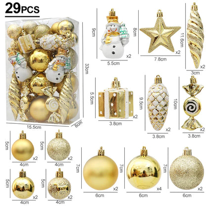 Red Christmas Tree Ball & Candy Cane Ornament Set – Large Hanging Pendants for Holiday Home Decor 2024