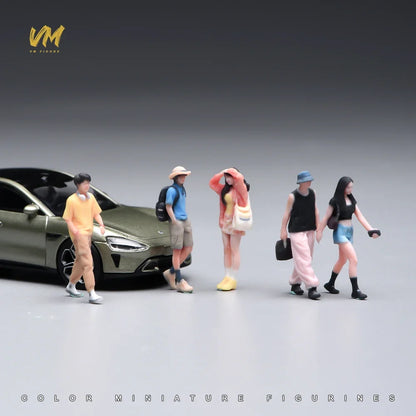 3D Miniature Figures - 1/64 Scale Racer Photographer Casual People Scene Props Model Ornaments for Vehicle Decor