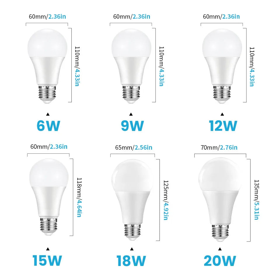 E27 LED Motion Sensor Bulb 6W–20W Radar Auto On Light Lamp 110V/220V for Home, Staircase & Pathway Lighting