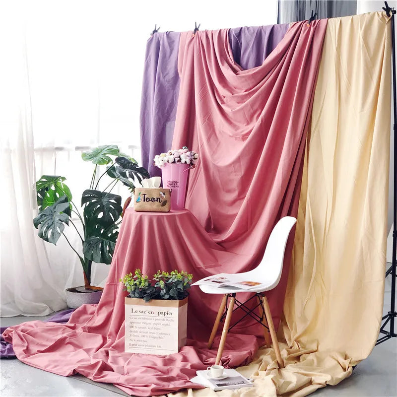 4x2.4M Polyester Photography Backdrop – White & Black Solid Color Studio Background Cloth for TikTok Live