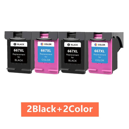 Remanufactured HP 667 / 667XL Ink Cartridge Replacement – Compatible Ink for HP DeskJet Ink Advantage 1275, 2374, 2375, 2376, 2775 & 2776 Printers
