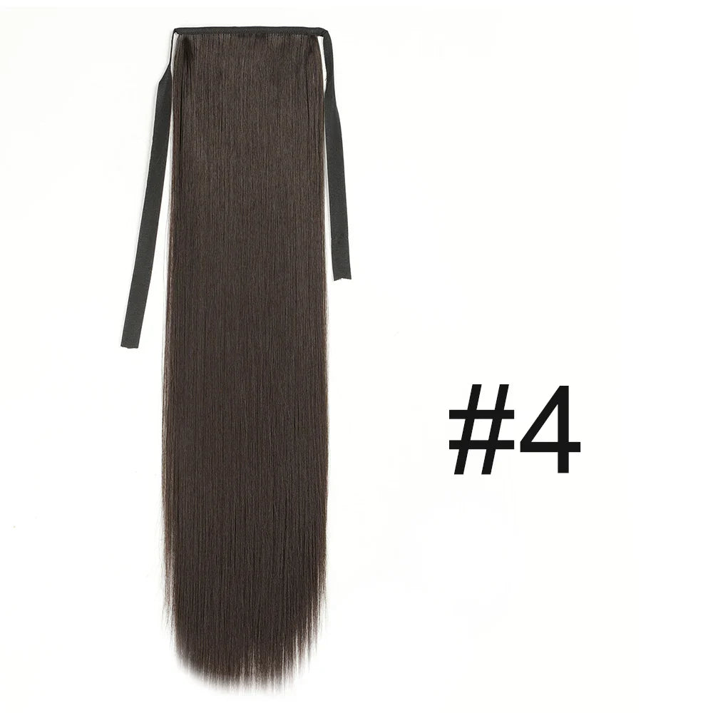 50cm Synthetic Straight Claw Clip-On Ponytail Extension – Heat Resistant Hairpiece for Women, Daily Wear & Party Styling