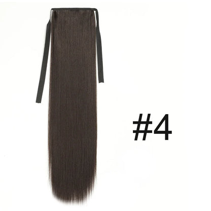 50cm Synthetic Straight Claw Clip-On Ponytail Extension – Heat Resistant Hairpiece for Women, Daily Wear & Party Styling