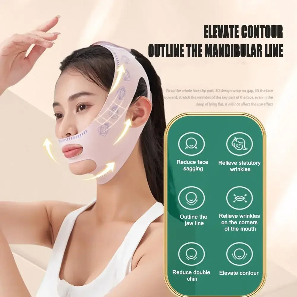 V-Line Face Slimming Mask - Chin & Cheek Lifting Strap for V-Shaped Contouring