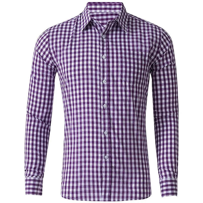 Men’s Plaid Long Sleeve Shirt - Casual 3D Printed Lapel Summer Shirt Unisex Fashion Top