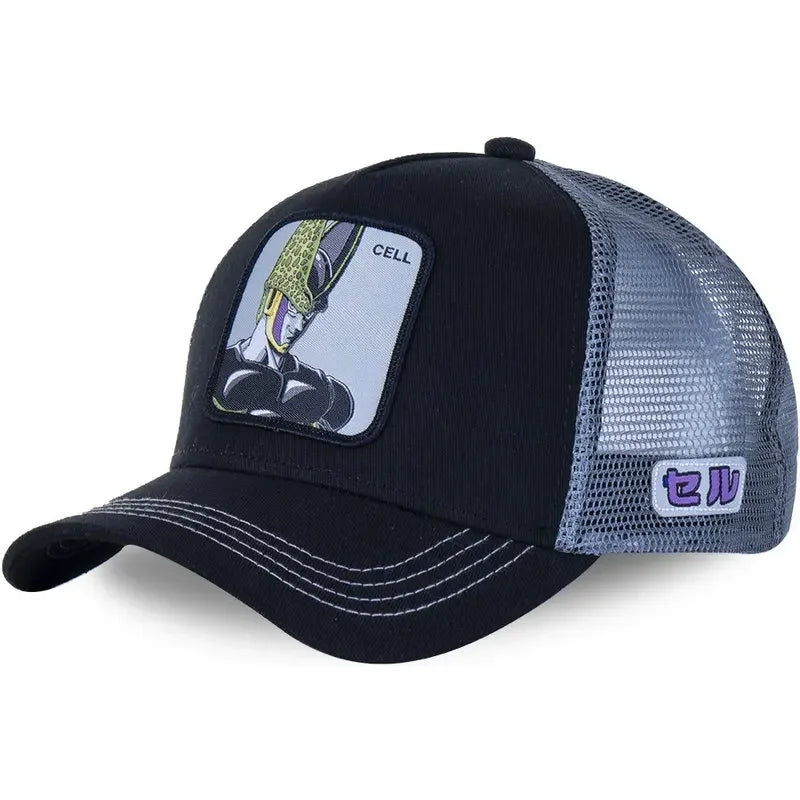 Dragon Ball Son Goku Cap - Embroidered Hip Hop Trucker Mesh Hat Adjustable Summer Travel Sun Visor for Men