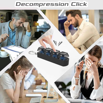 4-Keys Mechanical Keyboard Keycap Toy – Anti-Stress Finger Button Decompression Keychain for Children and Adults