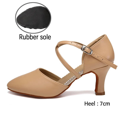 DKZSYIM Women’s Dance Shoes - Latin Tango Jazz Party Dancing Shoes with Lace-Up Closure, Suede Sole, Closed Toe & Microfiber Leather, 7 Colors