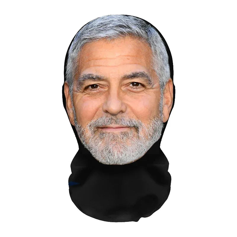 3D Realistic Face Mask - Celebrity Style Full Face Stretch Mesh Cosplay Balaclava for Role Play, Hip Hop & Costume Events