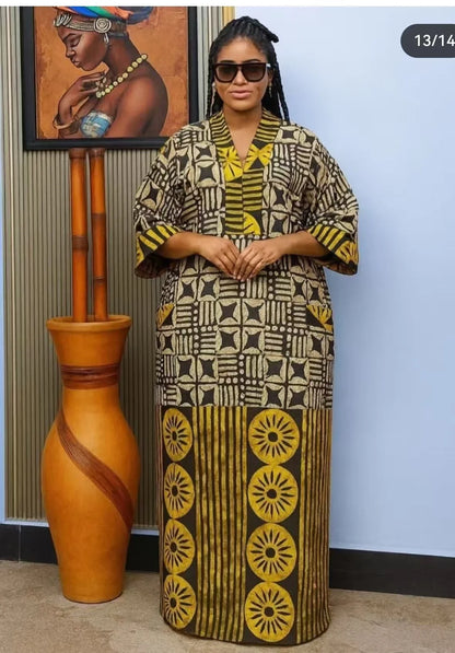 2026 Plus Size African Maxi Dress - Traditional Dashiki Ankara Kaftan Gown
