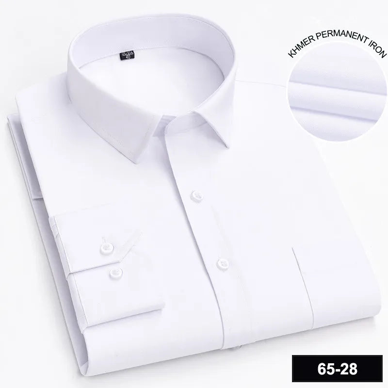 Men’s Plaid Stripe Long Sleeve Shirt - Casual Business Formal Office Shirt with Single Pocket for All Seasons