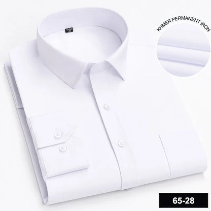 Men’s Plaid Stripe Long Sleeve Shirt - Casual Business Formal Office Shirt with Single Pocket for All Seasons
