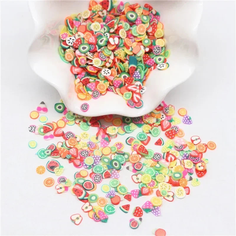 Boxi Polymer Clay Sprinkles - Star, Flower & Fruit Slice DIY Nail Art Accessories