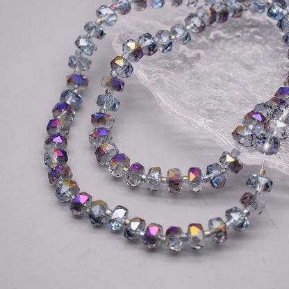 8mm Crystal Glass Beads Set - 30PCS Color Wheel Faceted Round Loose Beads for DIY Jewelry Making & Bracelets