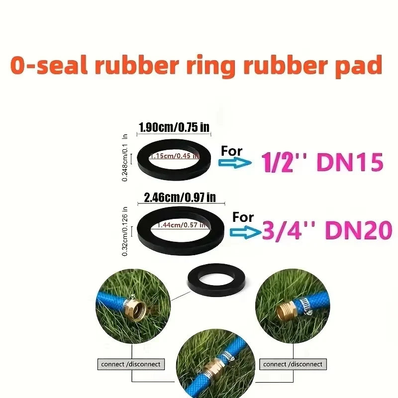 10-Piece Shower Hose Washer Set - Heavy-Duty Heat-Resistant Rubber O-Ring Faucet Seals