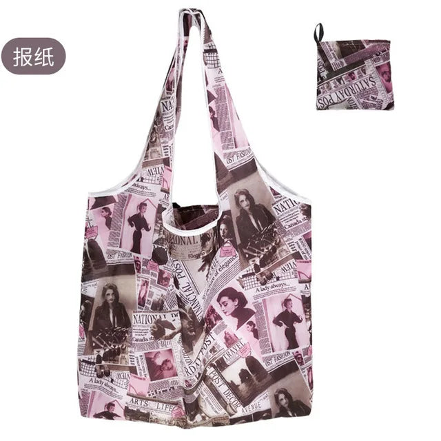 Eco-Friendly Foldable Reusable Shopping Bag – Portable Heavy-Duty Tote Shoulder Bag for Grocery, Travel & Daily Storage Fashion Handbag