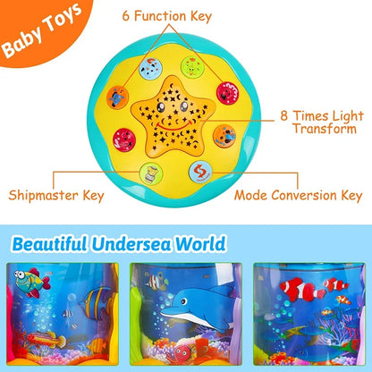 Baby Ocean Light Projector Toy - Musical Montessori Sensory Learning Toy for Toddlers 1-3 Years