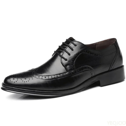 Men’s Pointed Toe Formal Shoes - Comfortable Low-Cut Office, Wedding and Daily Dress Shoes Large Size