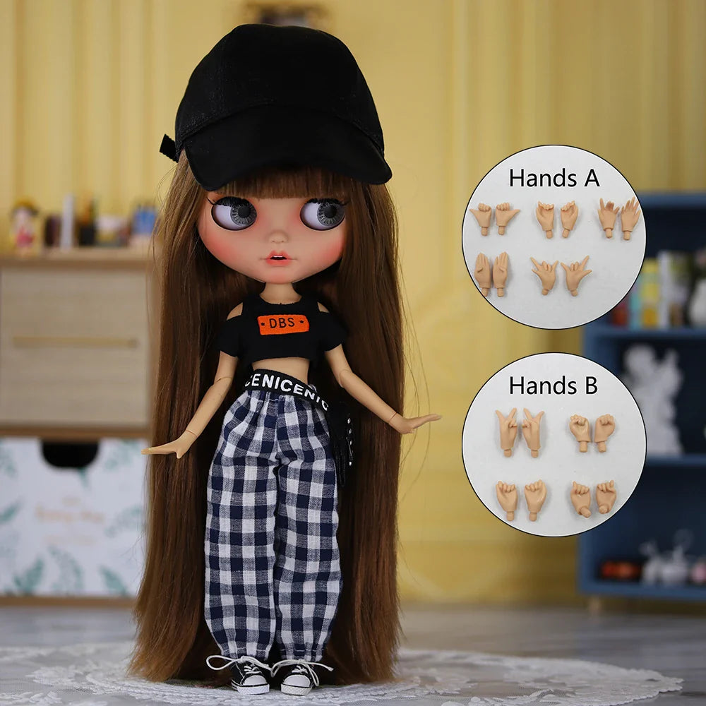 ICY DBS Blythe 1/6 BJD Doll – 30cm Tan Skin Matte Face Jointed Body, Anime Girl Toy Gift