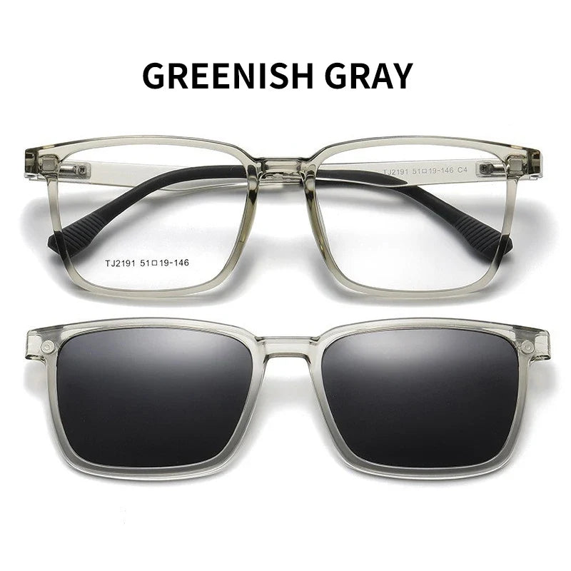 VICKY Flip-Up Magnetic Clip-On Prescription Sunglasses - TR90 Polarized Myopia Glasses Night Vision Reading Eyewear for Men & Women