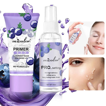 Makeup Primer & Setting Spray Set - Pore Blurring Base and Long-Lasting Makeup Finish