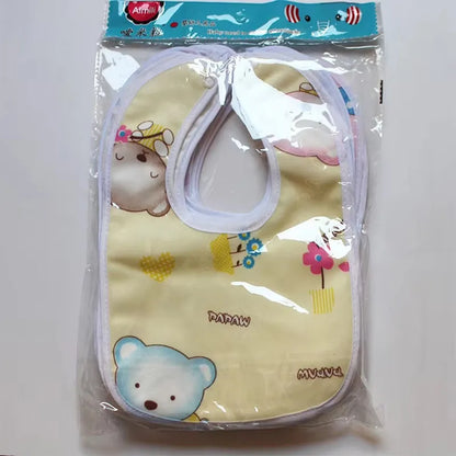 Baby Cartoon Waterproof Bib - Super Soft Crystal Velvet Newborn Feeding & Saliva Towel for Infants