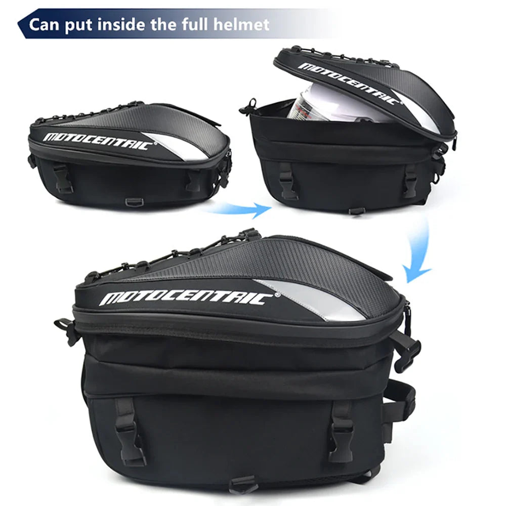 Waterproof Motorcycle Saddle Bag - Reflective, Multi-functional Motorcycle Backpack, High-Capacity Tail Bag Luggage