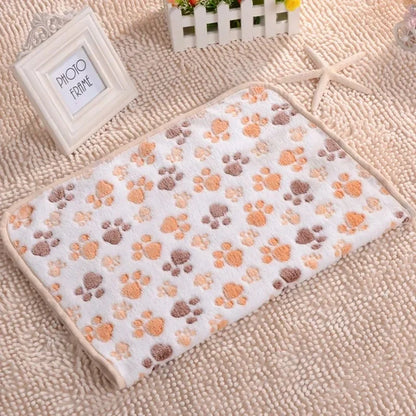 Cute Fleece Pet Bed Mat Cover - Soft Warm Blanket Towel for Small Medium Large Dogs & Cats
