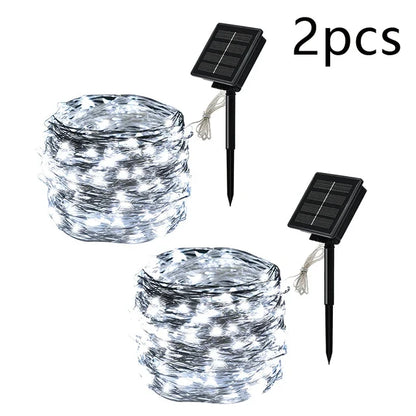 Solar LED Fairy String Lights - Waterproof Outdoor Garden Twinkle Lights for Patio & Party Decor