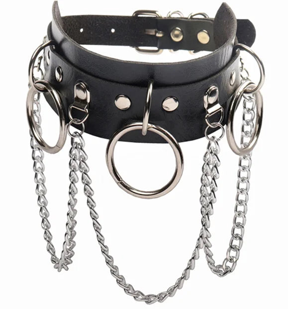 Harajuku Gothic Spike Rivet Star Choker Necklace – Black Bowknot PU Lace Leather Y2K Hip Hop Rock Jewelry for Girls