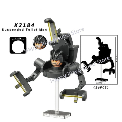 KDL Skibidi Toilet Man Anime Block Figures – TVMan, Titan, Cameraman & Speakerman Model Toy Gift for Kids